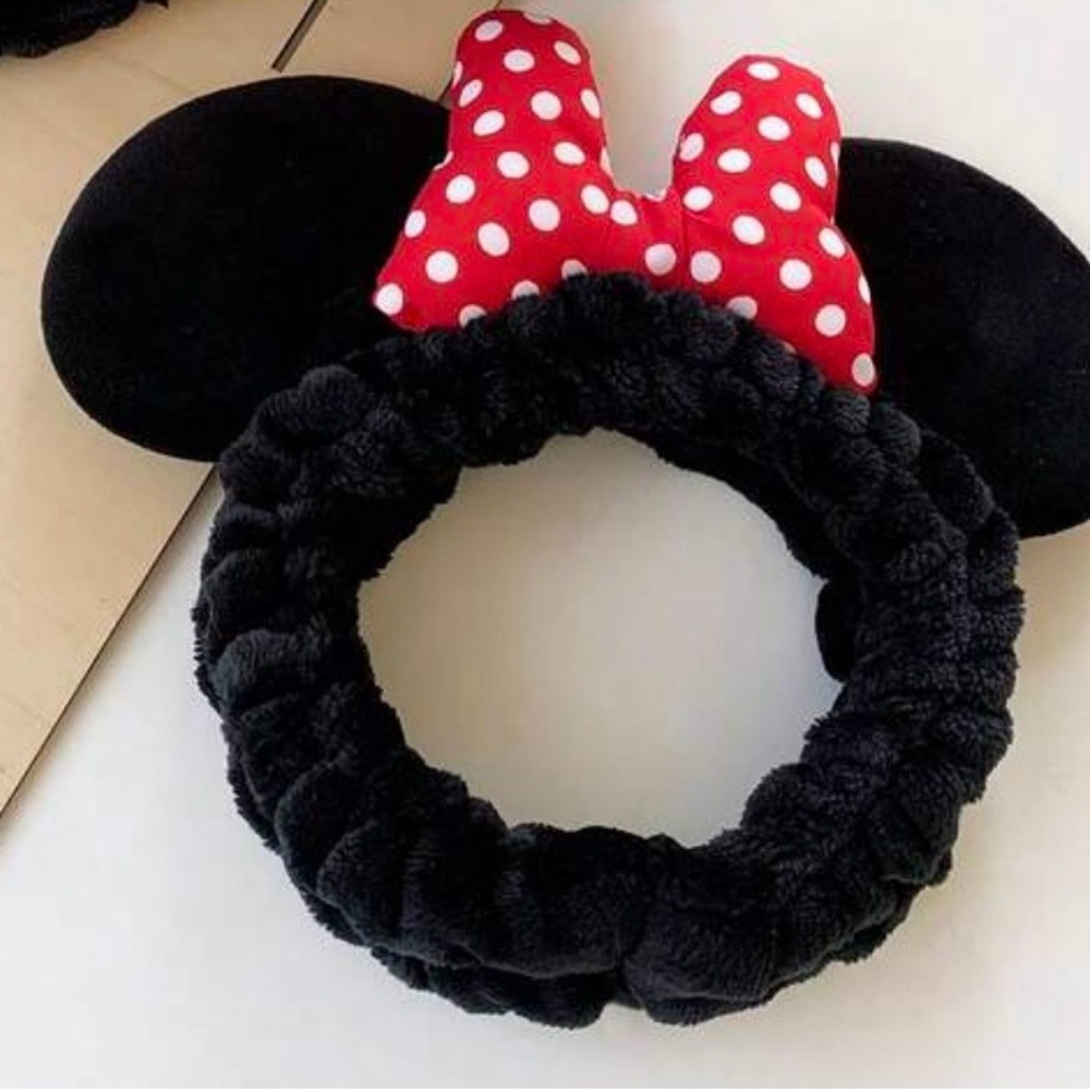 Black and Red Polka Dot Mouse Ear Headband